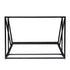 42" Black Glass Frame Console Table With Storage