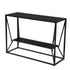 42" Black Glass Frame Console Table With Storage