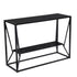 42" Black Glass Frame Console Table With Storage