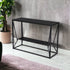 42" Black Glass Frame Console Table With Storage