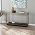 48" Clear and Champagne Glass Floor Shelf Console Table With Storage