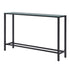 56" Black Mirrored Glass Console Table