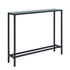 36" Black and Gunmetal Mirrored Glass Console Table