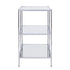 42" Clear and Silver Glass Mirrored Floor Shelf Console Table With Storage