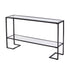 52" Clear and Black Glass Mirrored Frame Console Table With Storage