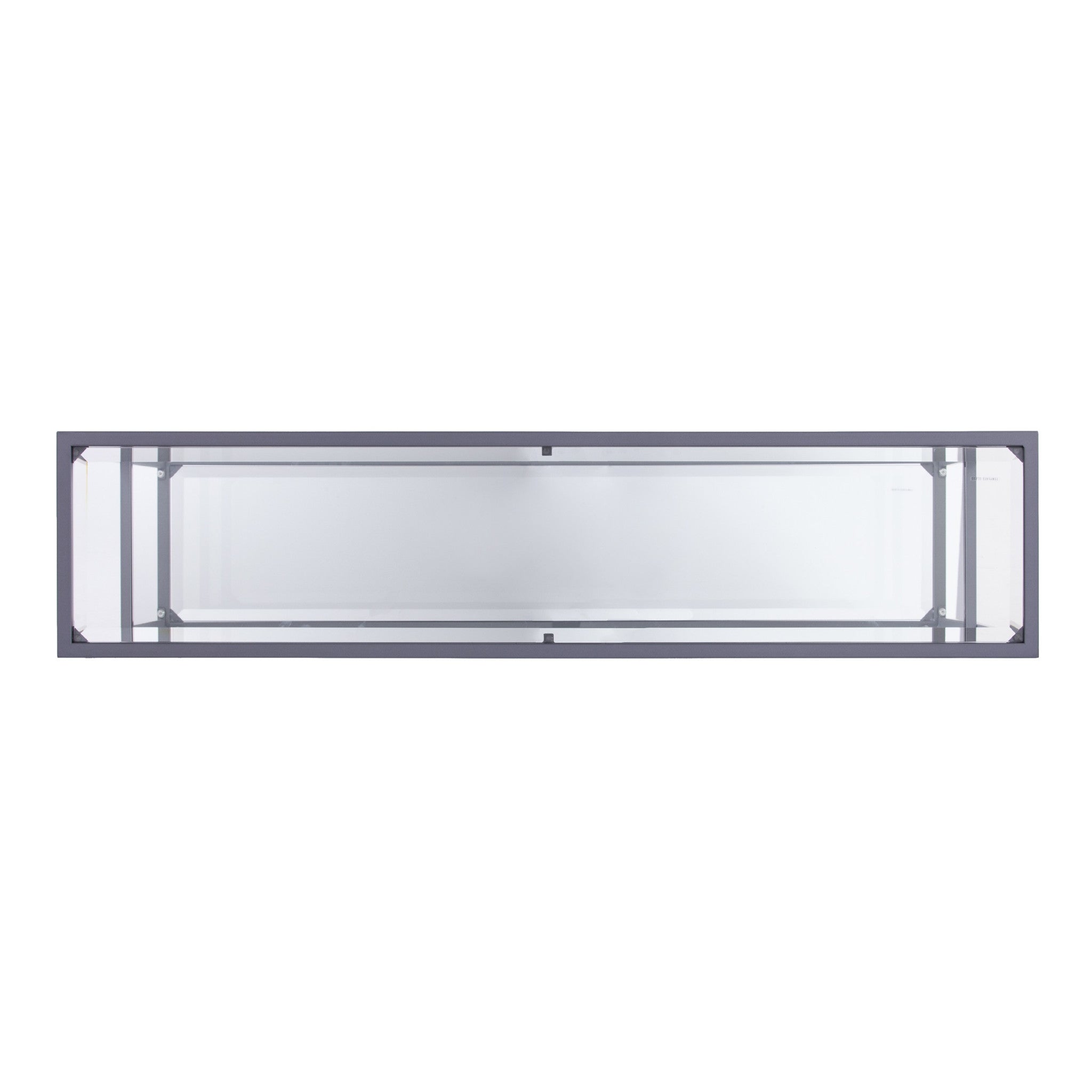 52" Clear and Silver Glass Mirrored Frame Console Table With Storage