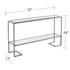 52" Clear and Silver Glass Mirrored Frame Console Table With Storage