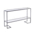 52" Clear and Silver Glass Mirrored Frame Console Table With Storage