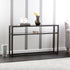 50" Black Glass Frame Console Table With Storage