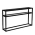 50" Black Glass Frame Console Table With Storage