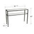 43" Clear and Black and Silver Glass Distressed Console Table With Storage