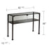 43" Clear and Black Glass Distressed Console Table With Storage