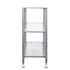 49" Clear and Silver Glass Distressed Floor Shelf Console Table With Storage