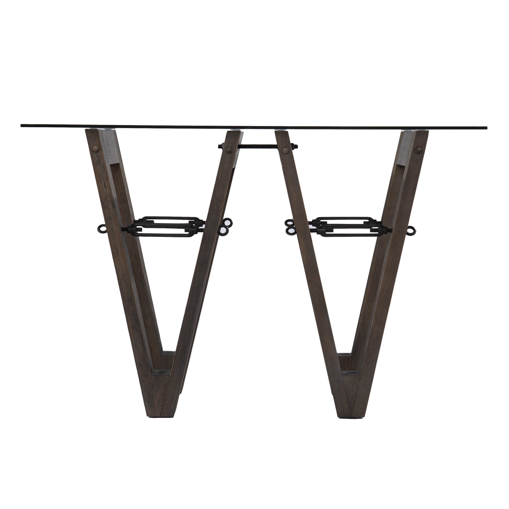 46" Clear and Gray Brown Glass Abstract Console Table