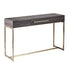 48" Gray and Gold Sled Console Table With Storage