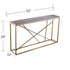 52" Gray and Gold Faux Marble Frame Console Table