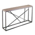 52" Taupe and Gray Faux Stone Frame Console Table