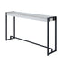 54" White and Black Distressed Sled Console Table