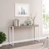 54" Gray Brown and White Sled Console Table