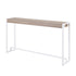 54" Gray Brown and White Sled Console Table