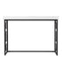 42" White and Black Glass Sled Console Table