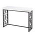 42" White and Black Glass Sled Console Table