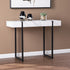 39" White and Black Faux Marble Sled Console Table