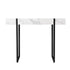 39" White and Black Faux Marble Sled Console Table