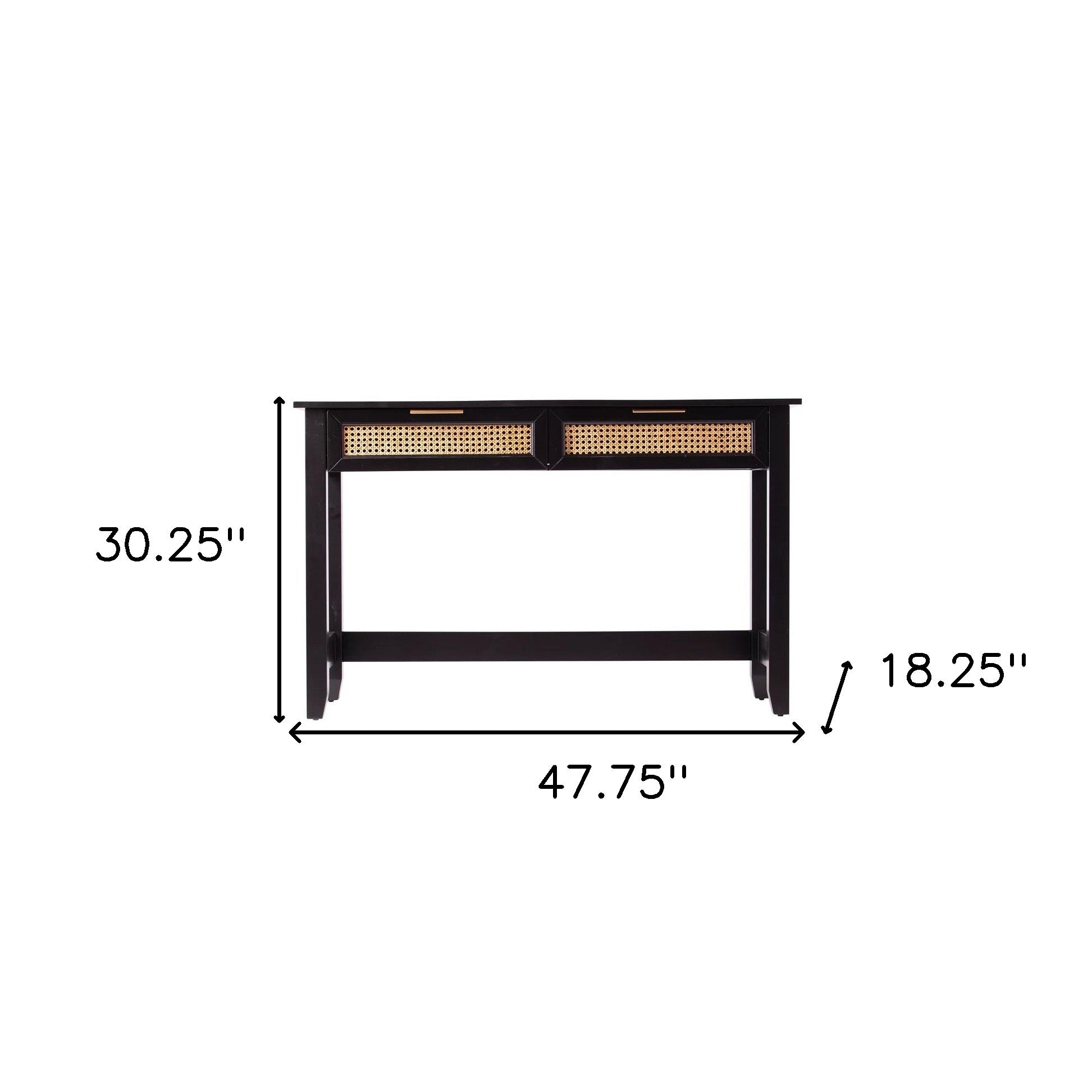 48" Black Console Table With Storage