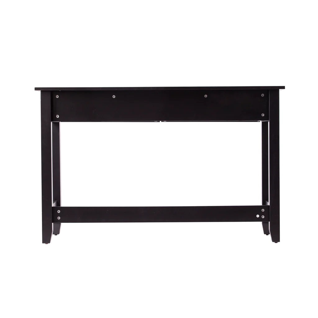 48" Black Console Table And Drawers