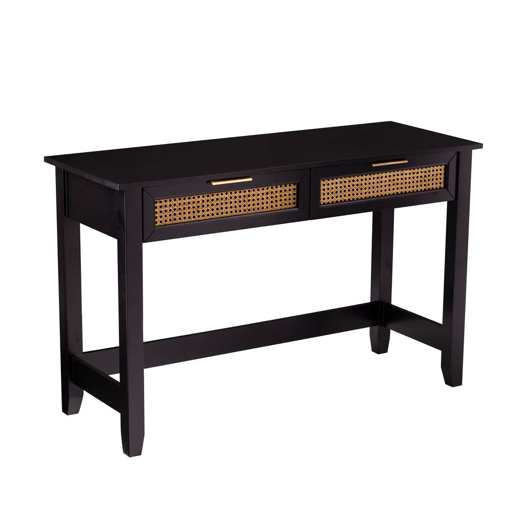 48" Black Console Table And Drawers