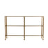 49" Clear and Gold Glass Floor Shelf Console Table With Storage