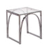 22" Chrome Glass And Iron Square End Table