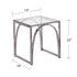 22" Chrome Glass And Iron Square End Table