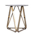 24" Champagne Glass And Iron Round End Table