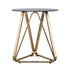 24" Champagne Glass And Iron Round End Table