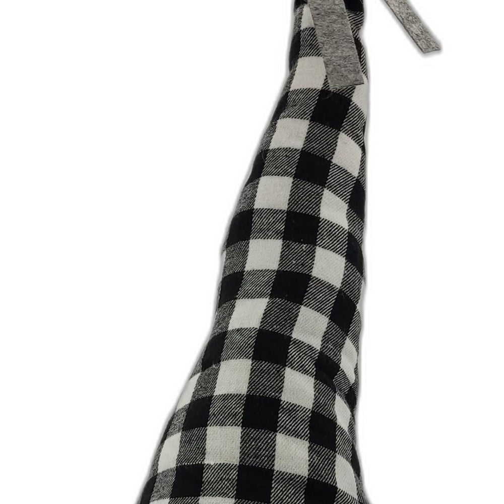 Black and White Buffalo Plaid Standing Gnome