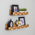 Set of Two 3D Wooden Ledge Wall Shelves