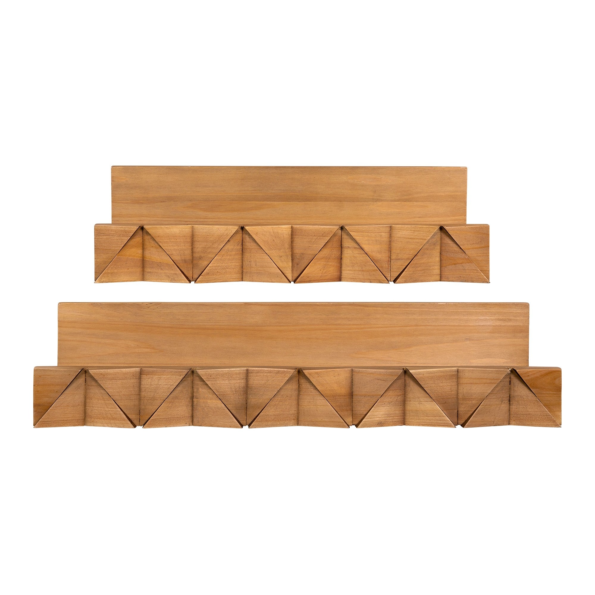 Set of Two 3D Wooden Ledge Wall Shelves