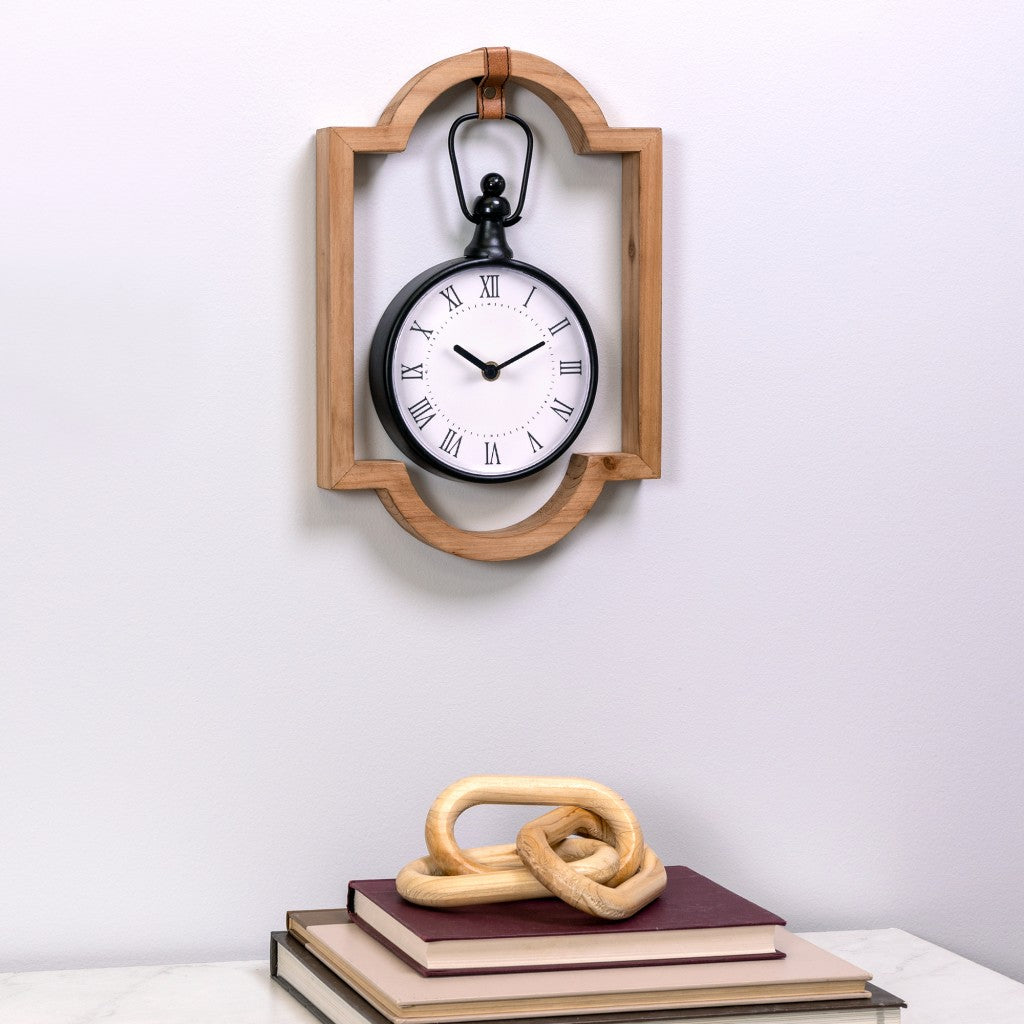 Wooden Frame Hanging Wall Clock