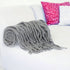 Gray Knitted Acrylic Solid Color Reversable Throw