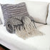 Super Soft Gray and White Chevron and Striped Handloomed Throw Blanket