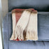 Warm Ivory Red and Brown Super Soft Handloomed Throw Blanket