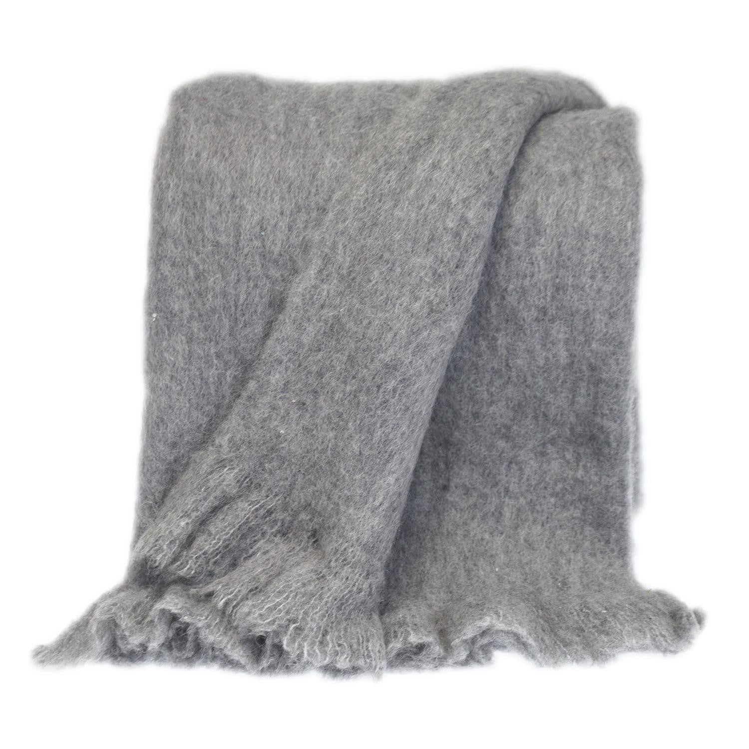 Supreme Soft Gray Solid Color Handloomed Throw Blanket