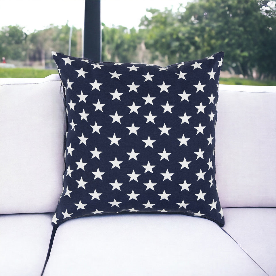 22" Navy Blue Indoor Outdoor Throw Pillow Cover and Insert