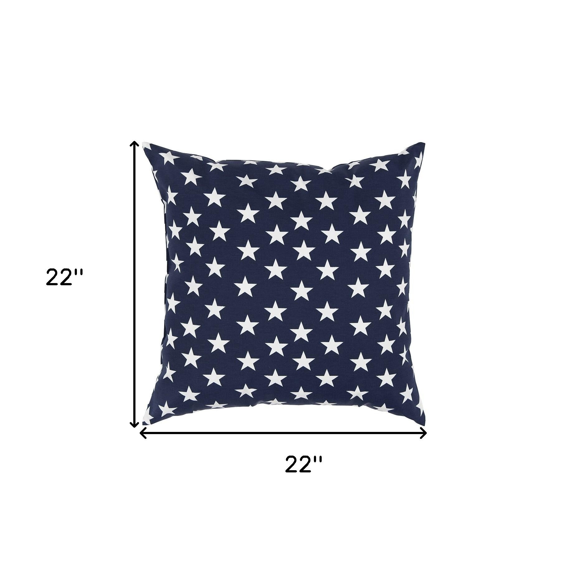 22" Navy Blue Indoor Outdoor Throw Pillow Cover and Insert