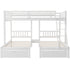 White Full Over Double Twin Triple Bunk Beds with Drawers