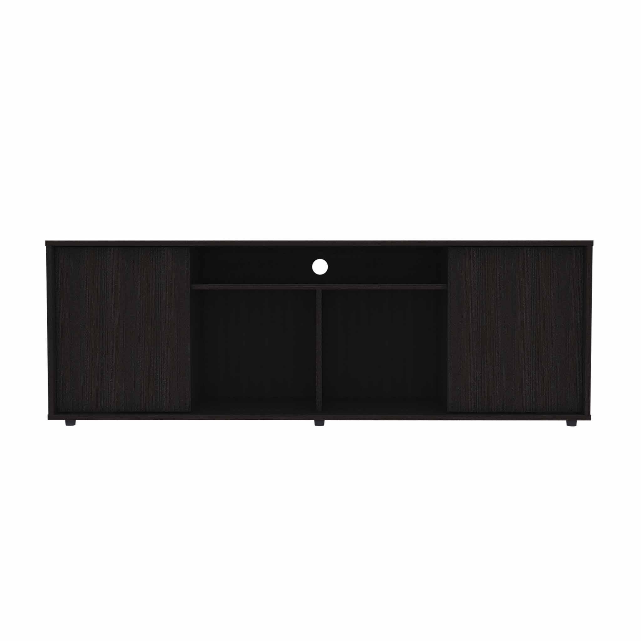 Black TV Stand Media Center with Two Cabinets