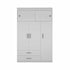 White Tall Three Door Closet with Sliding Doors