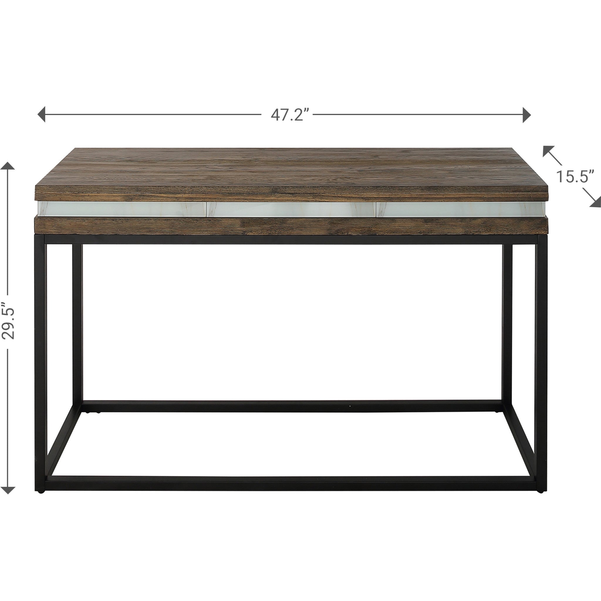 47" Brown and Black Frame Console Table